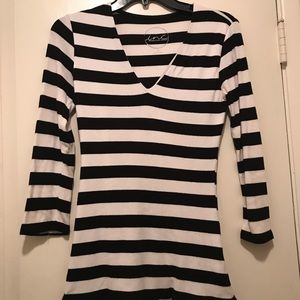 INC Stripped Long Sleeve Top